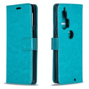 For Motorola Edge+ Crazy Horse Texture Horizontal Flip Leather Case with Holder & Card Slots & Wallet & Photo Frame(Blue) (OEM)