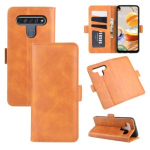 For LG K61 Dual-side Magnetic Buckle Horizontal Flip Leather Case with Holder & Card Slots & Wallet(Yellow) (OEM)