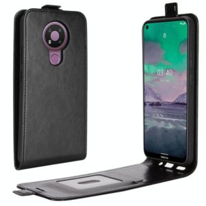 For Nokia 3.4 R64 Texture Single Vertical Flip Leather Protective Case with Card Slots & Photo Frame(Black) (OEM)