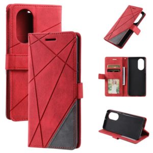 For Honor 50 Skin Feel Splicing Leather Phone Case(Red) (OEM)