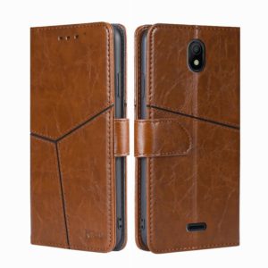 For Nokia C100 Geometric Stitching Horizontal Flip Leather Phone Case(Light Brown) (OEM)
