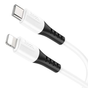 hoco 20W X82 3A PD USB-C / Type-C to 8 Pin Silicone Charging Data Cable,Length: 1m(White) (hoco) (OEM)