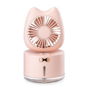 BD-MM1 Cat Shape Household Desktop Rechargeable Spray Humidifier Fan (Pink) (OEM)