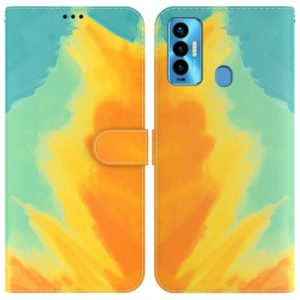 For Tecno Camon 18i Watercolor Pattern Horizontal Flip Leather Phone Case(Autumn Leaf Color) (OEM)