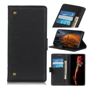 For Motorola Moto G9 / G9 Play / E7 Plus / Lenovo K12 Note Copper Buckle Retro Crazy Horse Texture Horizontal Flip Leather Case with Holder & Card Slots & Wallet(Black) (OEM)