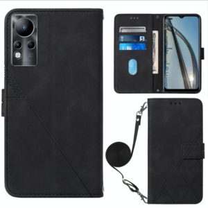 For Infinix Note 11 Crossbody 3D Embossed Flip Leather Phone Case(Black) (OEM)