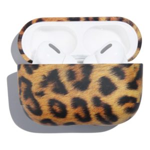 Anti-fall Wireless Earphone PC Protective Case For AirPods Pro(Brown Leopard Texture) (OEM)