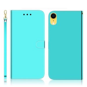 For iPhone XR Imitated Mirror Surface Horizontal Flip Leather Case with Holder & Card Slots & Wallet & Lanyard(Mint Green) (OEM)