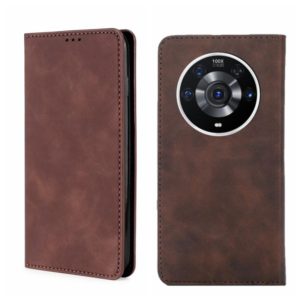 For Honor Magic3 Pro Skin Feel Magnetic Horizontal Flip Leather Phone Case(Dark Brown) (OEM)