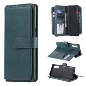 For LG Velvet / G9 Multifunctional Magnetic Copper Buckle Horizontal Flip Solid Color Leather Case with 10 Card Slots & Wallet & Holder & Photo Frame(Dark Green) (OEM)