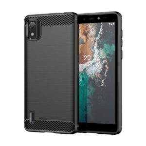 For Nokia C2 2nd Edition Brushed Texture Carbon Fiber TPU Phone Case(Black) (OEM)