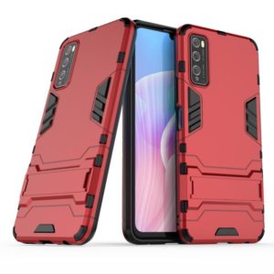 For Huawei Enjoy Z PC + TPU Shockproof Protective Case with Holder(Red) (OEM)