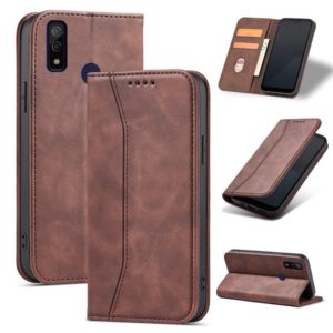 For Fujitsu Arrows WE Magnetic Dual-fold Leather Phone Case(Coffee) (OEM)