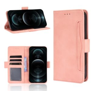 For iPhone 12 / 12 Pro Multiple Card Slots Horizontal Flip Leather Case with Holder & Wallet(Pink) (OEM)