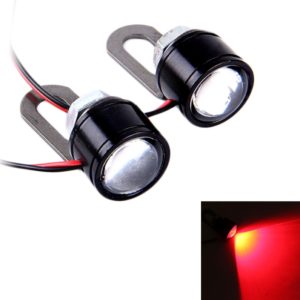 2 PCS 12V 3W Red Light Eagle Eyes LED Strobe Light For Motorcycle ，Wire Length: 90cm (OEM)
