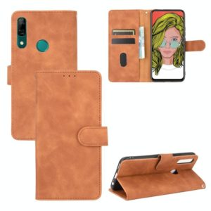 For Huawei P smart Z / Y9 Prime (2019) Solid Color Skin Feel Magnetic Buckle Horizontal Flip Calf Texture PU Leather Case with Holder & Card Slots & Wallet(Brown) (OEM)