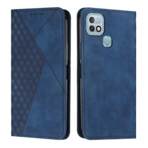 For Infinix Hot 10i Diamond Splicing Skin Feel Magnetic Leather Phone Case(Blue) (OEM)