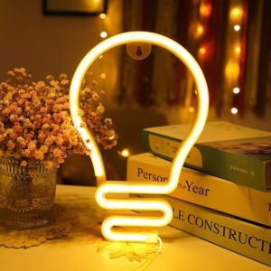 Bulb Neon Light Battery USB Dual-Power LED Decorative Modeling Lamp(Warm Light) (OEM)