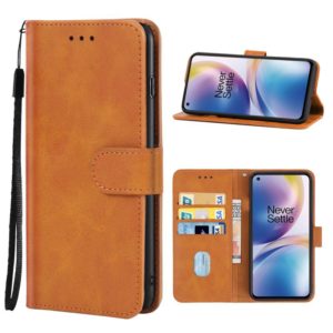 Leather Phone Case For OnePlus Nord 2 5G(Brown) (OEM)
