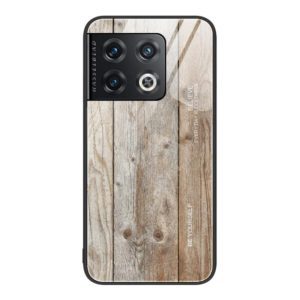 For OnePlus 10 Pro Wood Grain Glass Protective Case(Grey) (OEM)