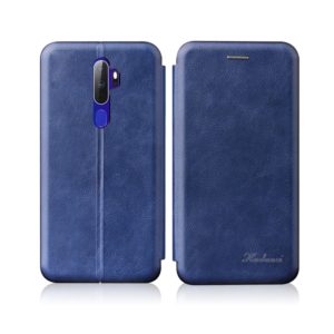 For OPPO A52 / A72 / A92 Integrated Electricity Pressing Retro Texture Magnetic TPU+PU Leather Case with Card Slot & Holder(Blue) (OEM)