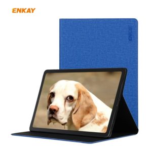 For Samsung Galaxy Tab S6 Lite P610 / P615 / Tab S6 Lite 2022 / P613 / P619 ENKAY Coarse Cloth Leather Smart Tablet Case(Blue) (ENKAY) (OEM)