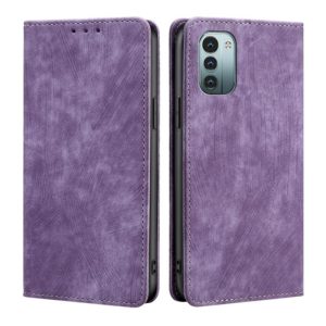 For Nokia G21/G11 Anti-theft Brush Magnetic Leather Phone Case(Purple) (OEM)
