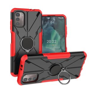 For Nokia G21 Armor Bear Shockproof PC + TPU Phone Case with Ring(Red) (OEM)