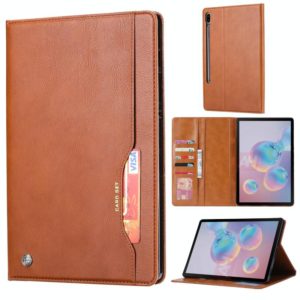 For Samsung Galaxy Tab S7 Plus / T970 / T975 / T976 Knead Skin Texture Horizontal Flip Leather Case with Photo Frame & Holder & Card Slots & Wallet(Brown) (OEM)