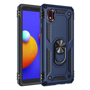 For Samsung Galaxy M01 Core Shockproof TPU + PC Protective Case with 360 Degree Rotating Holder(Blue) (OEM)