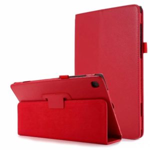 For Samsung Galaxy Tab A7 10.4 (2020) T500 Litchi Texture Horizontal Flip Solid Color Leather Case with Holder(Red) (OEM)