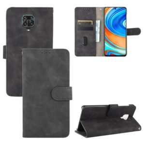 For Xiaomi Redmi Note 9S Solid Color Skin Feel Magnetic Buckle Horizontal Flip Calf Texture PU Leather Case with Holder & Card Slots & Wallet(Black) (OEM)