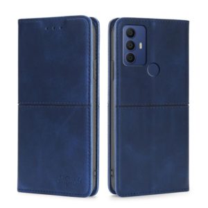 For TCL 30 SE/306/305/Sharp Aqous V6/V6 Plus Cow Texture Magnetic Horizontal Flip Leather Phone Case(Blue) (OEM)