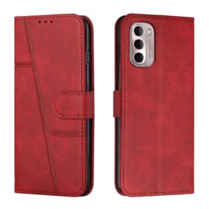 For Motorola Moto G Stylus 2022 4G Stitching Calf Texture Buckle Leather Phone Case(Red) (OEM)