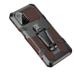 For Xiaomi Poco F3 Armor Warrior Shockproof PC + TPU Protective Case(Coffee) (OEM)