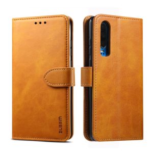 For Huawei P30 GUSSIM Business Style Horizontal Flip Leather Case with Holder & Card Slots & Wallet(Khaki) (GUSSIM) (OEM)