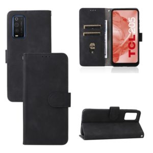 For TCL 205 Skin Feel Magnetic Buckle Leather Phone Case(Black) (OEM)