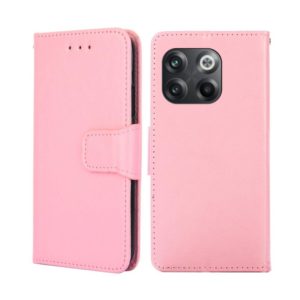 For OnePlus 10T Crystal Texture Horizontal Flip Leather Phone Case(Pink) (OEM)