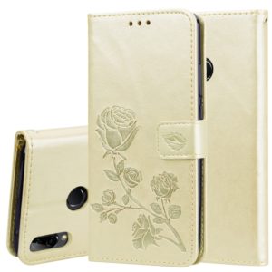 Rose Embossed Horizontal Flip PU Leather Case for Huawei Y9 (2019), with Holder & Card Slots & Wallet (Gold) (OEM)