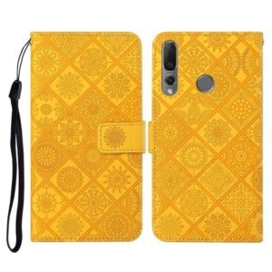 For Huawei P Smart Z / Y9 Prime 2019 Ethnic Style Embossed Pattern Horizontal Flip Leather Case with Holder & Card Slots & Wallet & Lanyard(Yellow) (OEM)