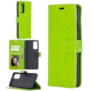 For Samsung Galaxy S20 FE Crazy Horse Texture Horizontal Flip Leather Case with Holder & Card Slots & Wallet & Photo Frame(Green) (OEM)