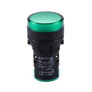 220V AD16-22D / S 22mm LED Signal Indicator Light Lamp(Green) (OEM)