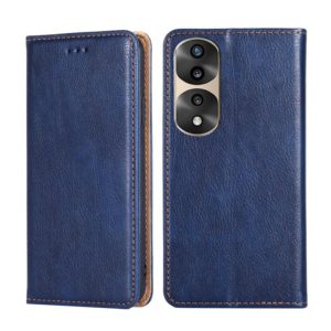 For Honor 70 Pro / 70 Pro Plus Gloss Oil Solid Color Magnetic Leather Phone Case(Blue) (OEM)