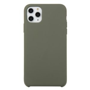 For iPhone 11 Pro Max Solid Color Solid Silicone Shockproof Case(Olive Green) (OEM)