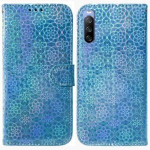 For Sony Xperia 10 III Colorful Magnetic Buckle Leather Phone Case(Blue) (OEM)