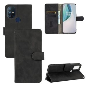 For OnePlus Nord N10 5G Solid Color Skin Feel Magnetic Buckle Horizontal Flip Calf Texture PU Leather Case with Holder & Card Slots & Wallet(Black) (OEM)