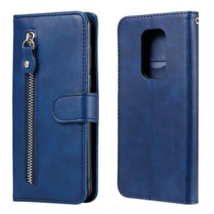 For Motorola Moto G9 Play / Moto E7 Plus Fashion Calf Texture Zipper Horizontal Flip Leather Case with Holder & Card Slots & Wallet(Blue) (OEM)