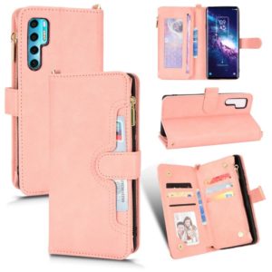 For TCL 20 Pro 5G Litchi Texture Zipper Leather Phone Case(Pink) (OEM)