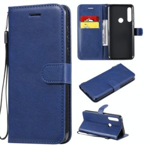 For Motorola Moto G Power Solid Color Horizontal Flip Protective Leather Case with Holder & Card Slots & Wallet & Lanyard(Blue) (OEM)