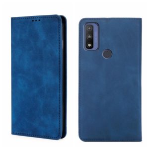For Motorola G Pure Skin Feel Magnetic Horizontal Flip Leather Phone Case(Blue) (OEM)